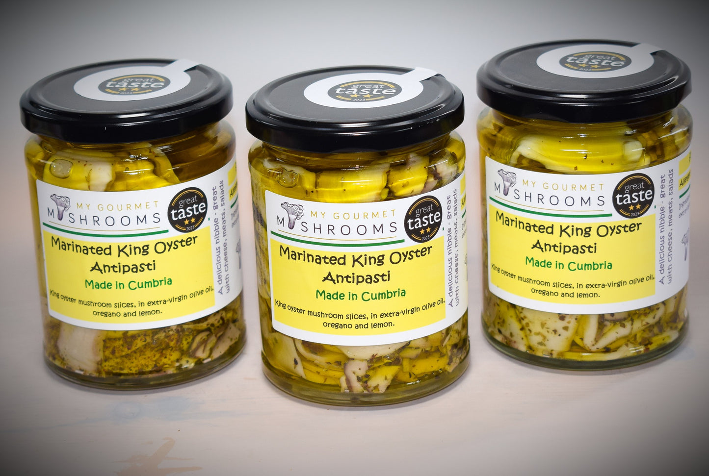 3  X 300ml Jars - Marinated King Oyster Mushroom Antipasti