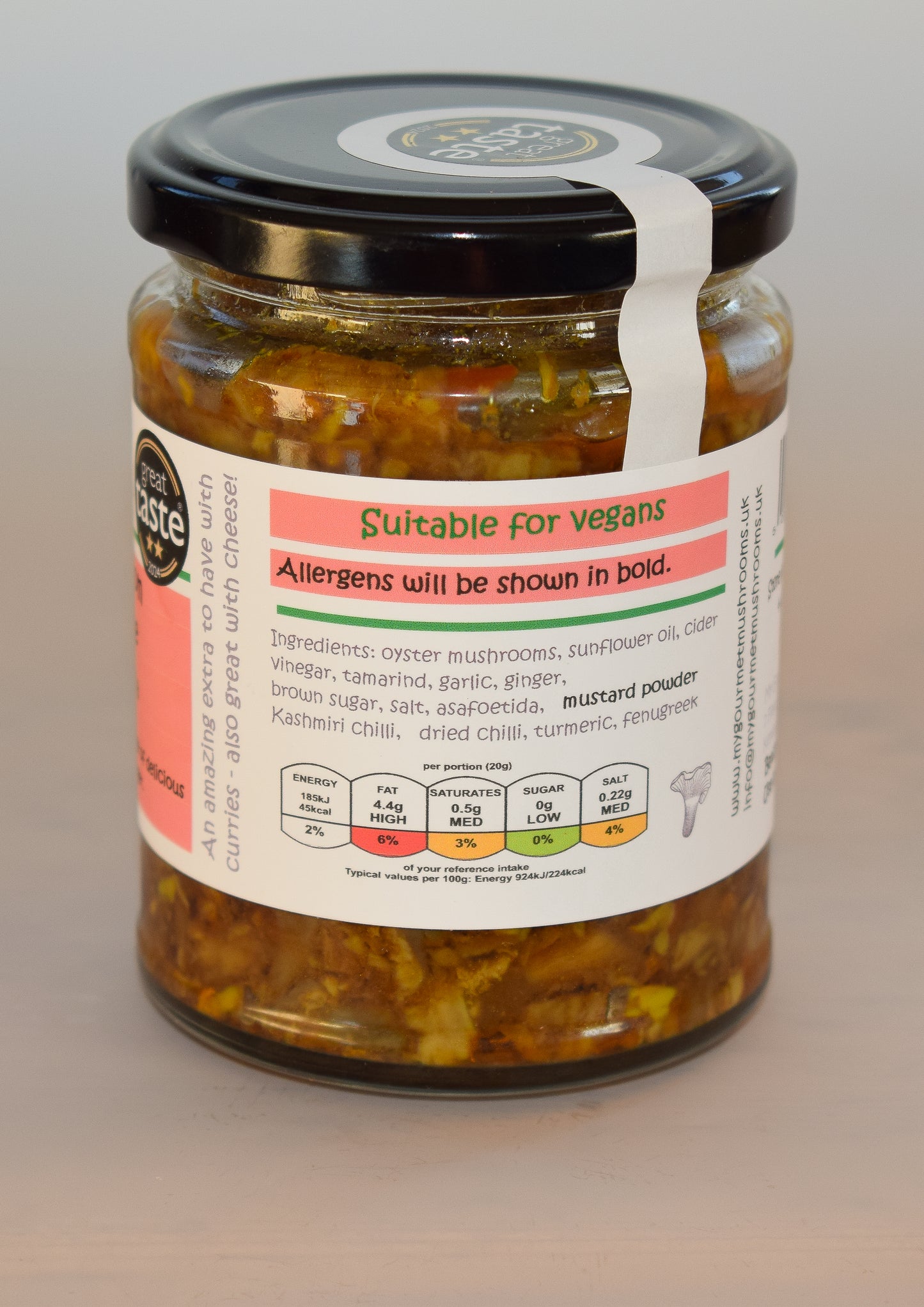 300ml Jar - Spicy Mushroom Curry Pickle