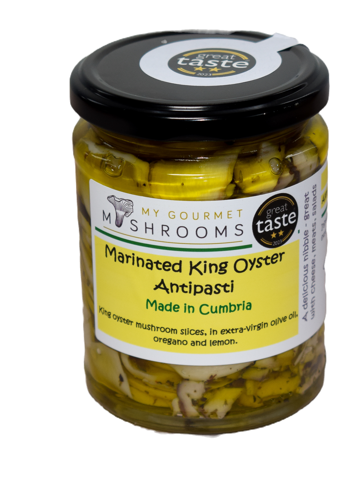 300ml Jar - Marinated King Oyster Mushrooms - Antipasti